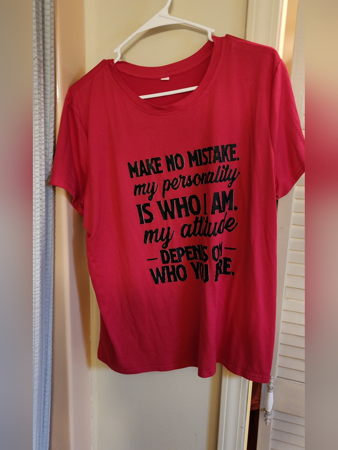 Graphic Tee With Bold Text - Hot Pink